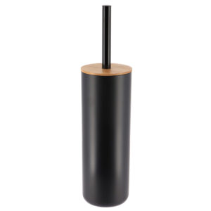Black Toilet Brush and Holder Set Padang with Bamboo Top - Stylish Bathroom Cleaning Solution for Modern Homes