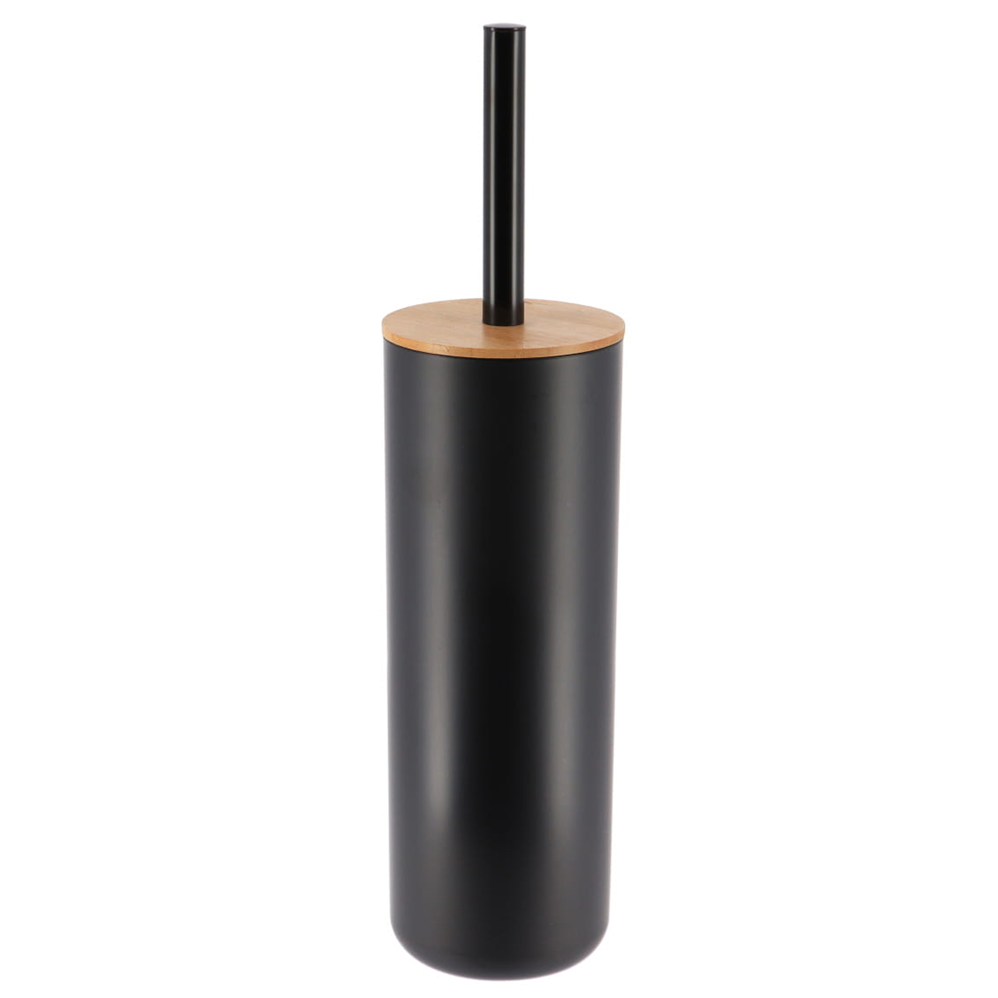 Black Toilet Brush and Holder Set Padang with Bamboo Top - Stylish Bathroom Cleaning Solution for Modern Homes