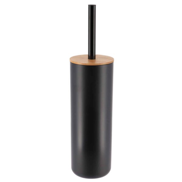 Toilet Brush and Holder Set Gray Bamboo