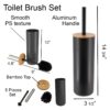 size Toilet Brush and Holder Set black Bamboo