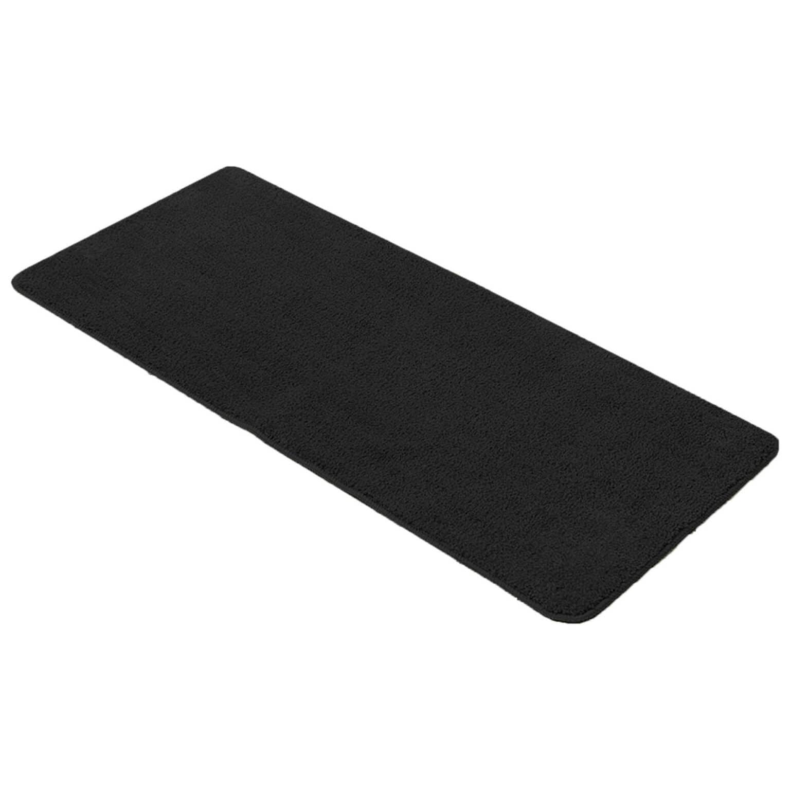 Black Microfiber Polyester Double Sink Bath Mat Runner 48 x 20