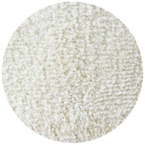 "Close-up circular crop of off-white microfiber polyester bath mat texture"