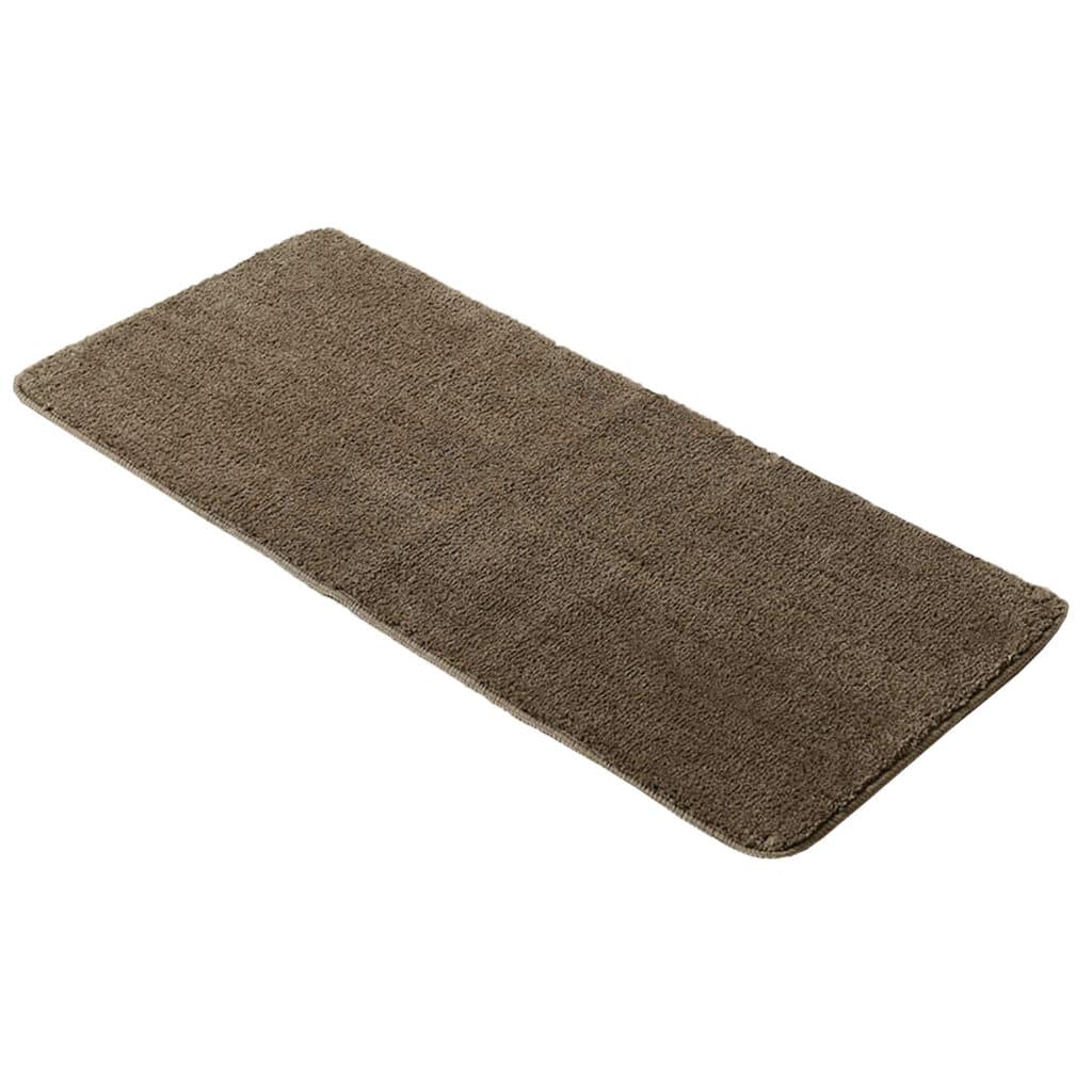 Brown Microfiber Polyester Double Sink Bath Mat Runner 48 x 20
