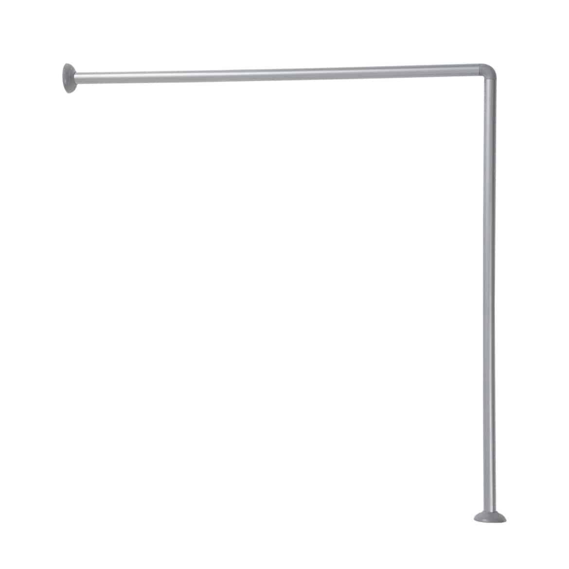 Wall Mounted Corner Shower Curtain Rod 35.4 35.4 Inches Silver