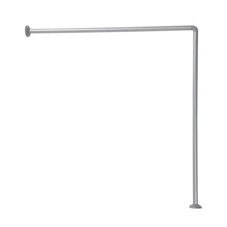 Wall Mounted Corner Shower Curtain Rod 35.4 35.4 Inches Silver