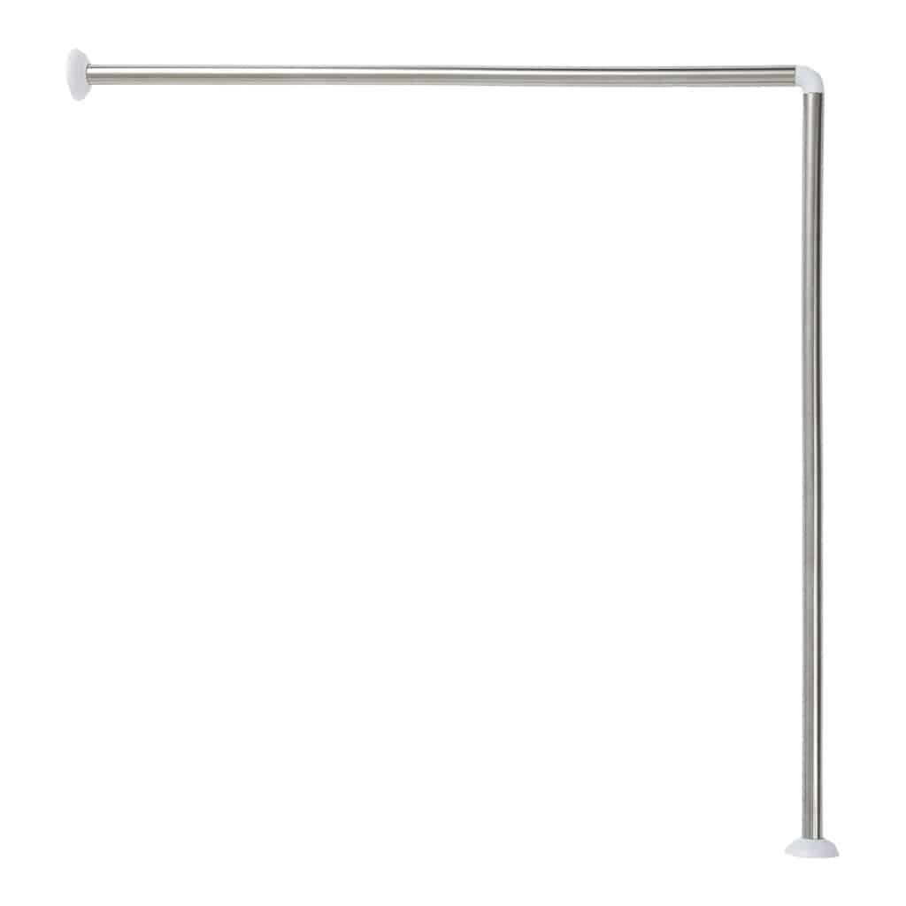 Wall Mounted Corner Shower Curtain Rod 35.4 Inches Chrome