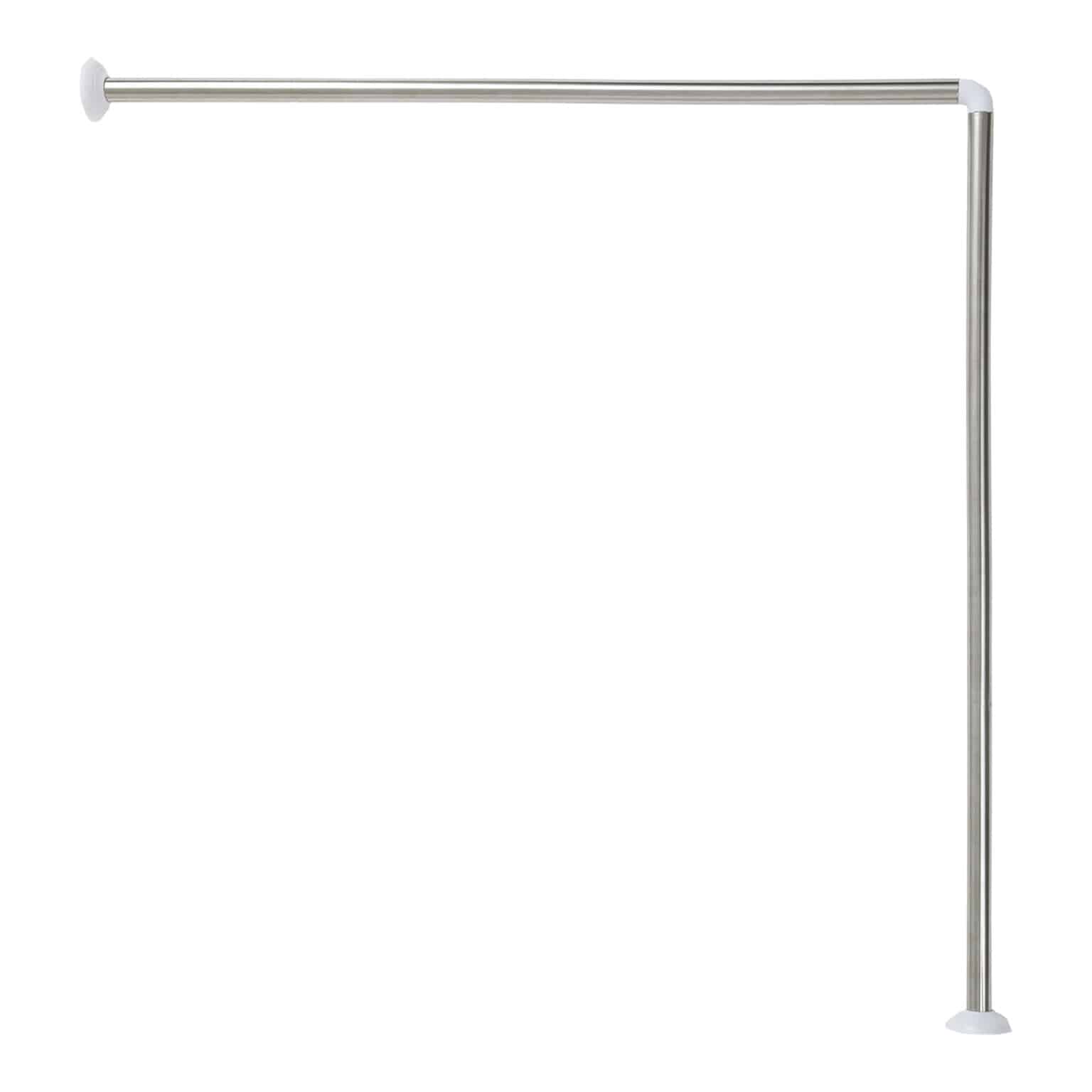 Wall Mounted Corner Shower Curtain Rod 35.4 Inches Chrome