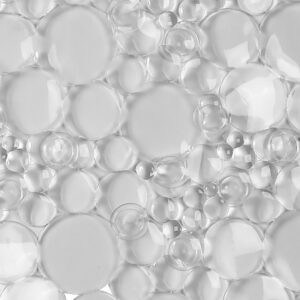 Clear pebbles bubbles bathtub mat texture close-up