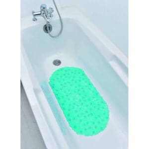 Oval bathtub Mat Clear Aqua Blue