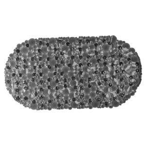Bubbles Non-Slip Oval Bathtub Mat Clear Gray 28 L X 15 W