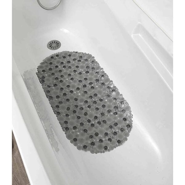 Oval bathtub Mat Clear Gray