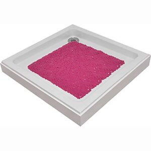 Square Shower Mat Solid Pink