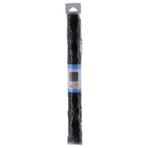 Gray shower mat rolled in cylindrical PVC packaging with blue label