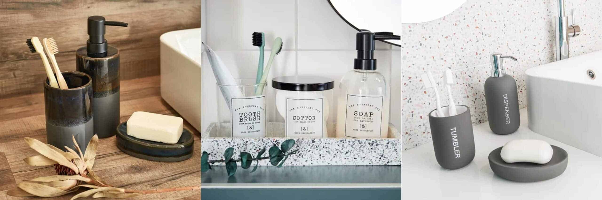 Bathroom Accessories Set 6 Pieces Includes Lotion Dispenser Toothbrush  Holder Soap Dish Tumbler Vanity Tray Tissue Box for Bath Decor 