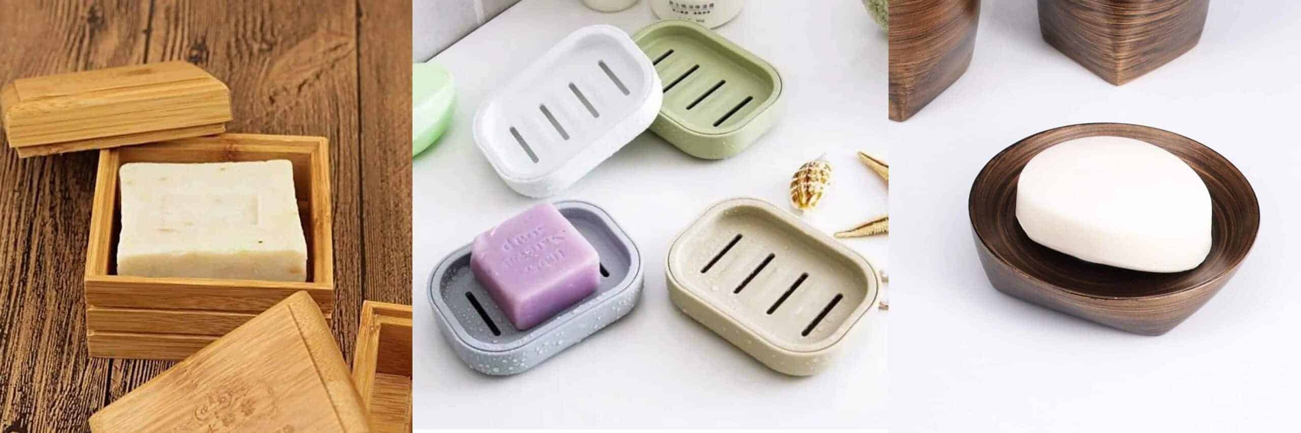 Self Draining Soap Dishes, Premium Soap Holder, Soap Tray Saver for Shower Bathroom Kitchen Sponges, Non-Slip Design, Bar Soap Dish to Keep Soap Dry (