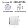 White Extra Wide Shower Curtain 16 Rings