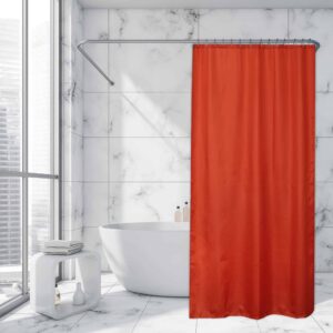 Orange Extra Long Shower Curtain 12 Rings