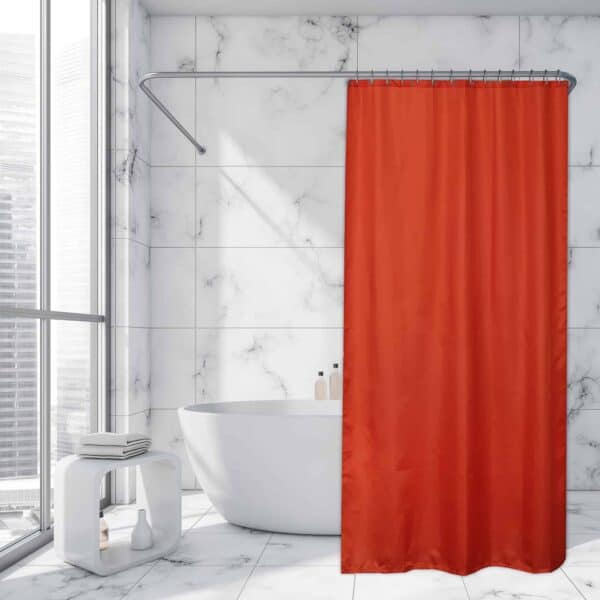 Orange Extra Long Shower Curtain 12 Rings