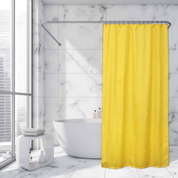 Yellow Extra Long Shower Curtain 12 Rings