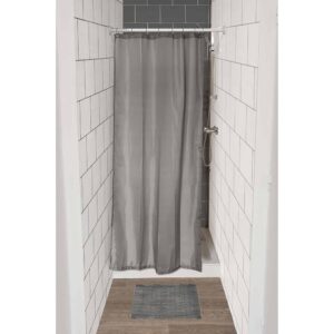 Grey Stall Size Shower Curtain 8 Rings
