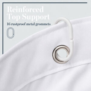Close-up of a reinforced top hem with a rustproof metal grommet