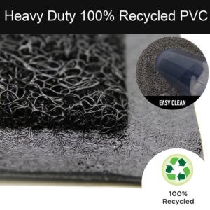 Close-up of black PVC door mat surface texture easy to clean