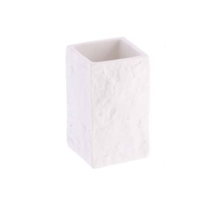 square tumbler cup holder Stone effect white