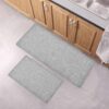 Set of 2 light grey Woven Effect Kitchen Mat