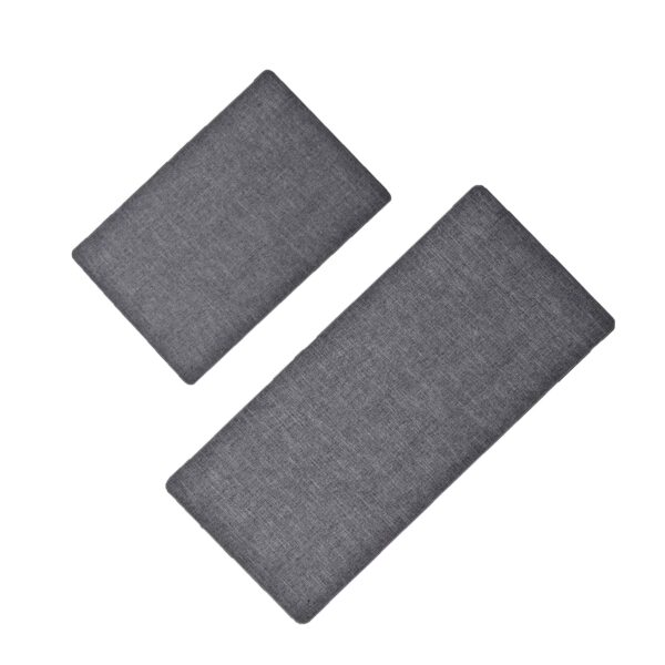 Set of 2 dark grey Woven Effect Kitchen Mat
