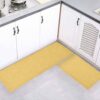 Yellow Woven Effect Kitchen Mat