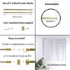 Bundle 2 Adjustable Cafe Curtain Rods Self-adhesive Hooks