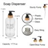 Glass Bamboo Soap Dispenser 17 FL Oz