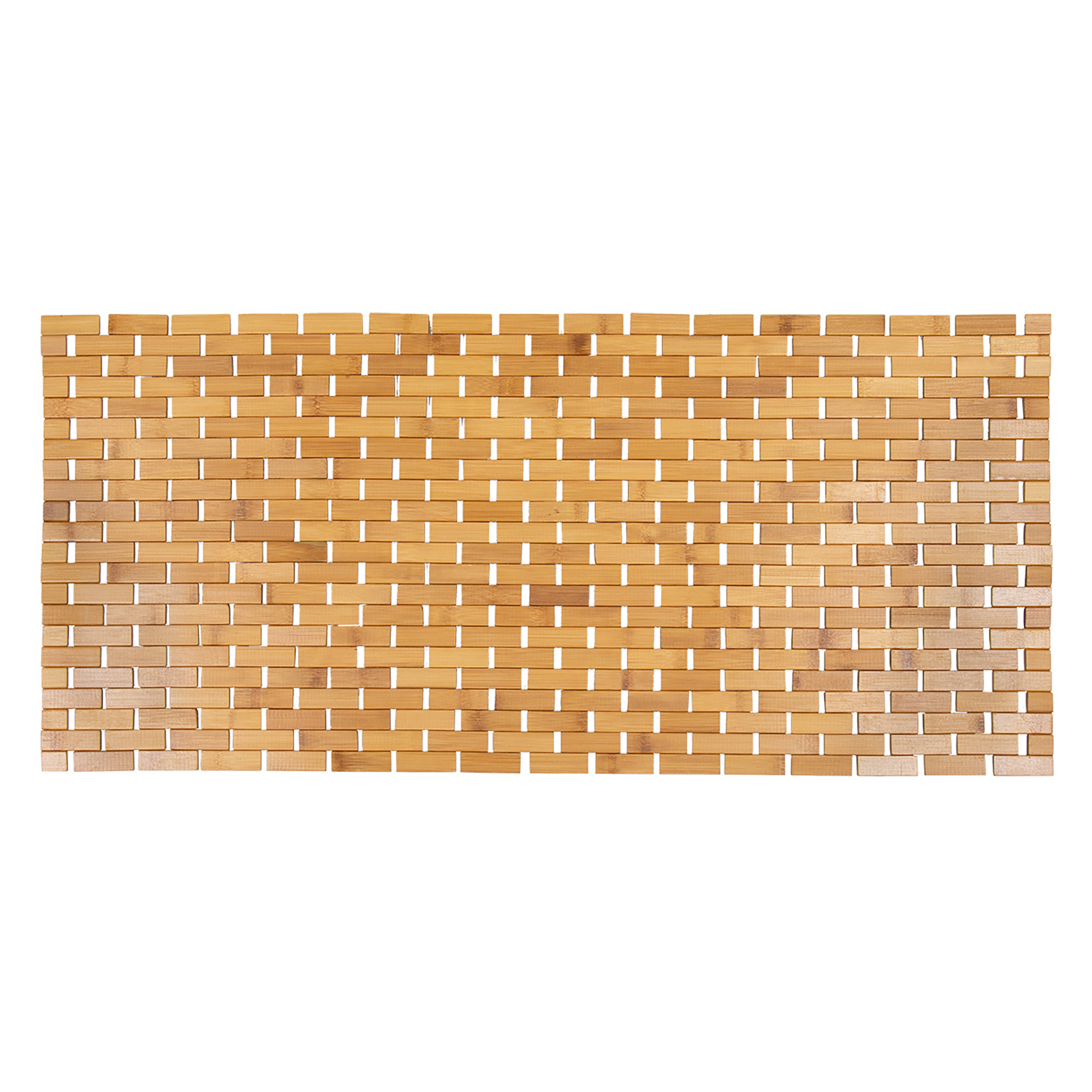 Rectangular duckboard for bathroom in natural bamboo, light brown color