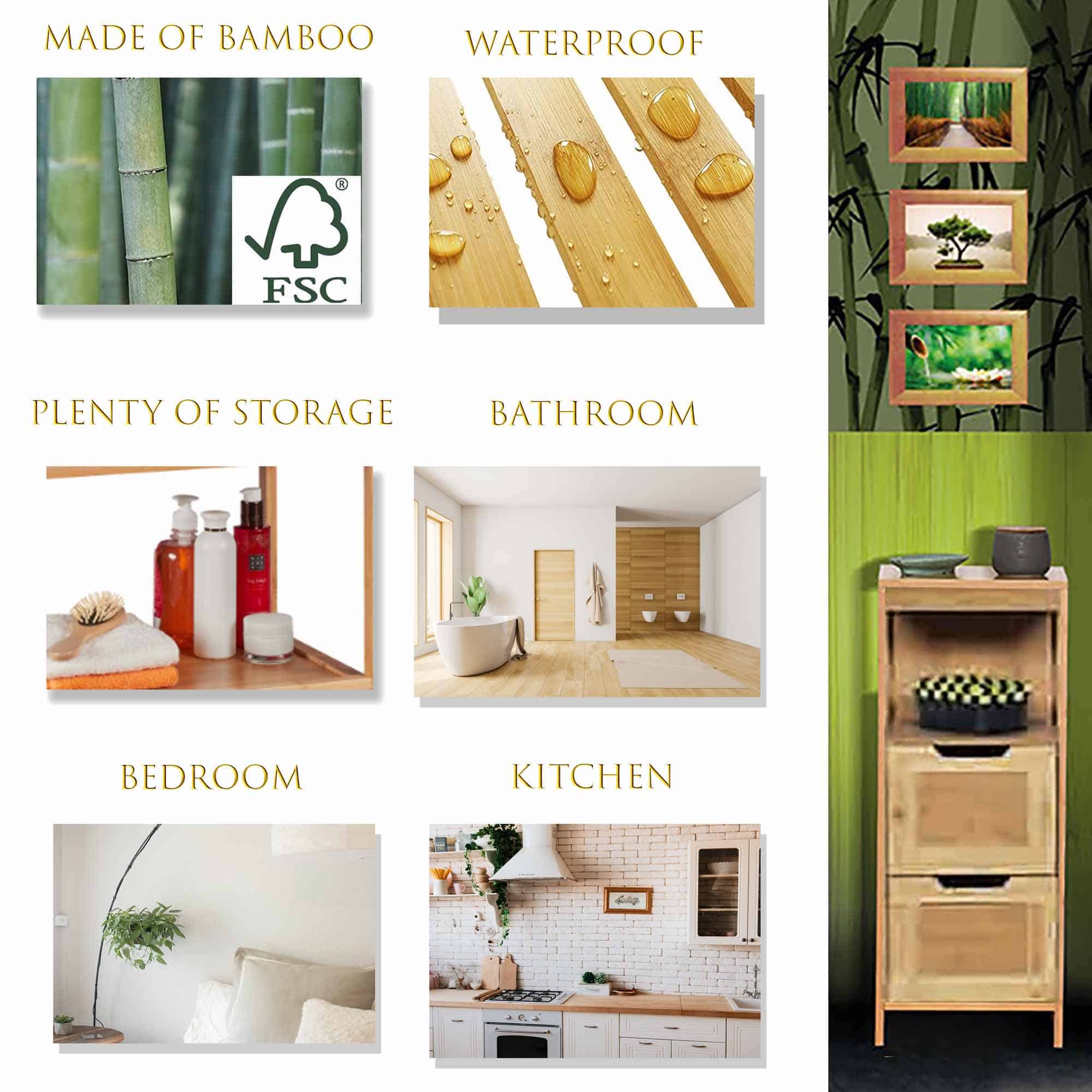Bamboo Wood Storage Stand