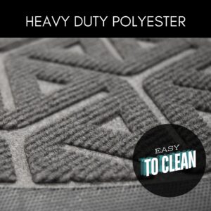 Close-up of gray door mat surface with raised geometric texture