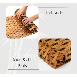 foldable mat with non-skid pads