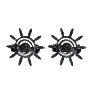 set of 2 sun clips for curtain in black on white background