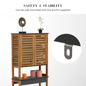 Safety and Stability of Over-the-Toilet Cabinet – Close-up of wall anchor for added security.