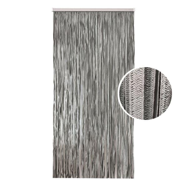 Gray braided paper door curtain