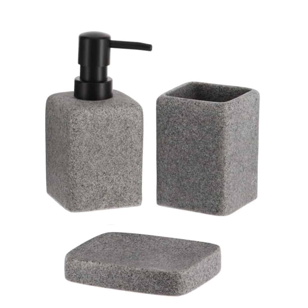 Granite Grey Bathroom Accessory Set 3Pieces