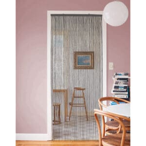 gray bamboo beaded door curtain
