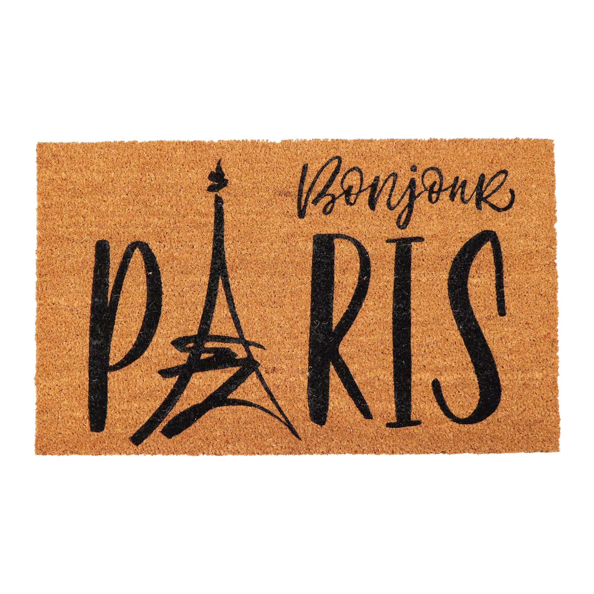 coco doormat with bonjour Paris print on white background