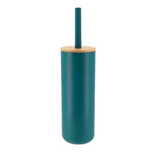 Toilet Brush and Holder Set Blue Bamboo