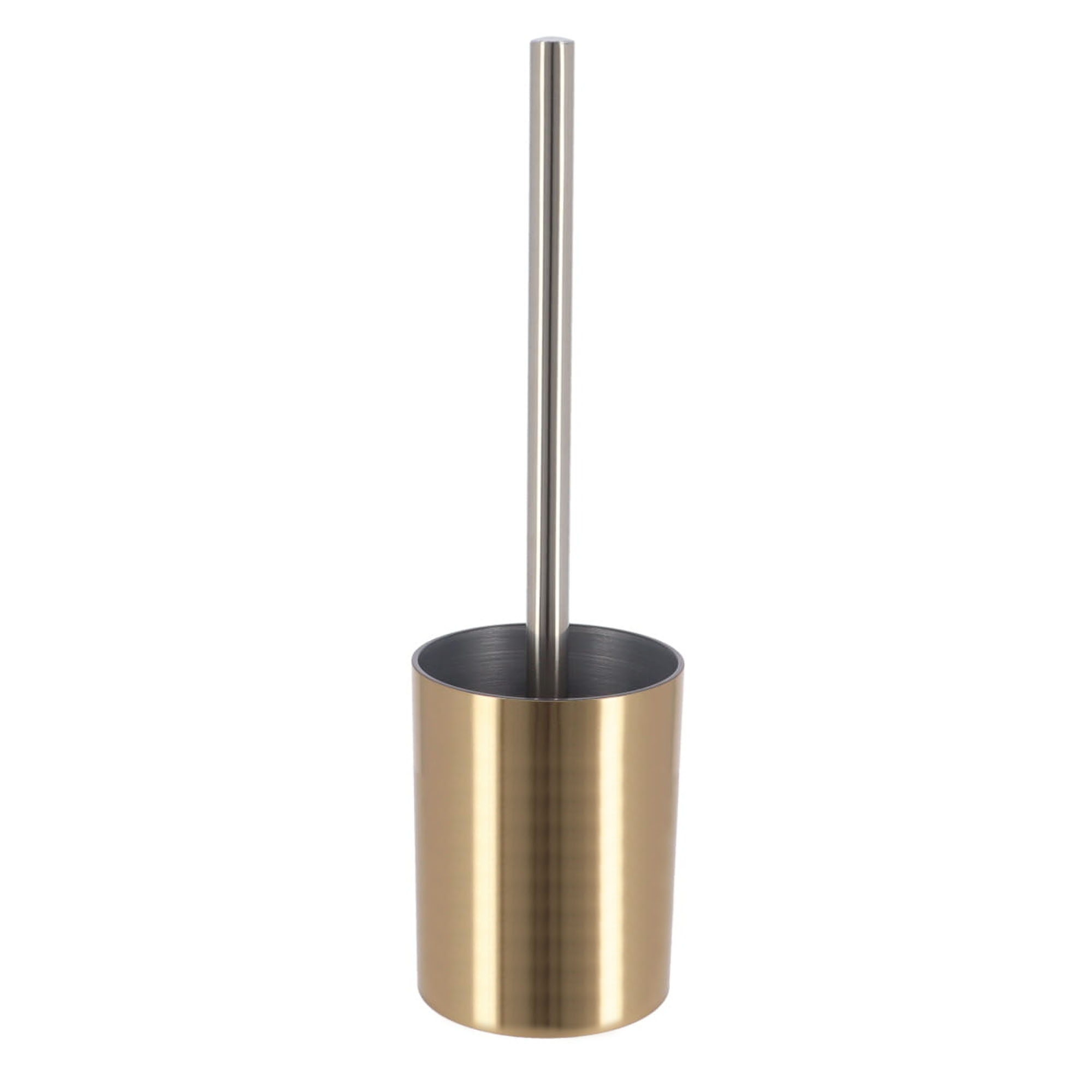 Gold Toilet Brush and Holder Set GOLDEN Brushed Effect