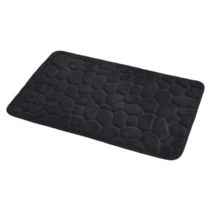 Memory Foam Pebble Bath Rug Black