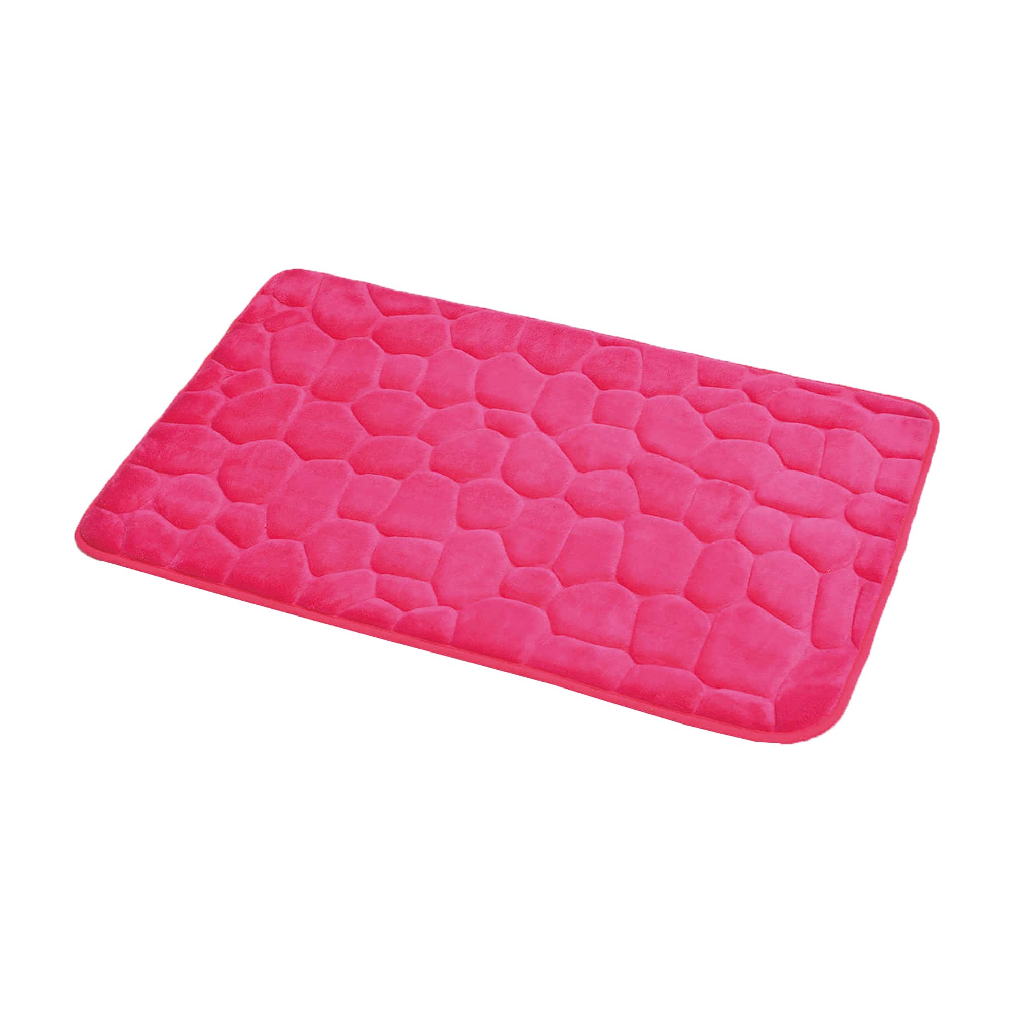 Memory Foam Pebble Bath Rug Pink