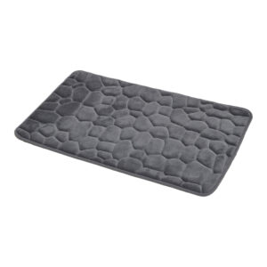 Memory Foam Pebble Bath Rug Dark Gray