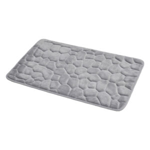 Memory Foam Pebble Bath Rug Light Gray