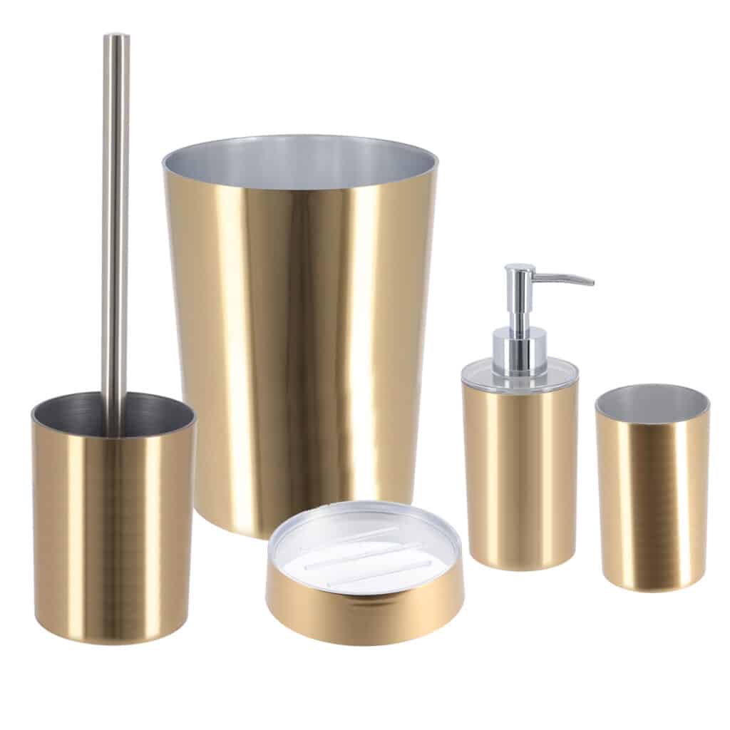 Brushed Gold Bathroom Accessory Set 5Pieces GOLDEN