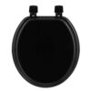 Black Round Molded Wood Toilet Seat